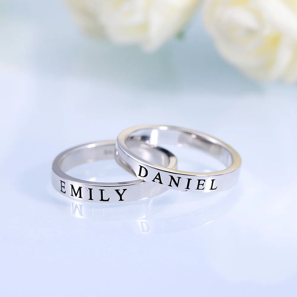 Custom Engraved Stackable Rings - Glamour