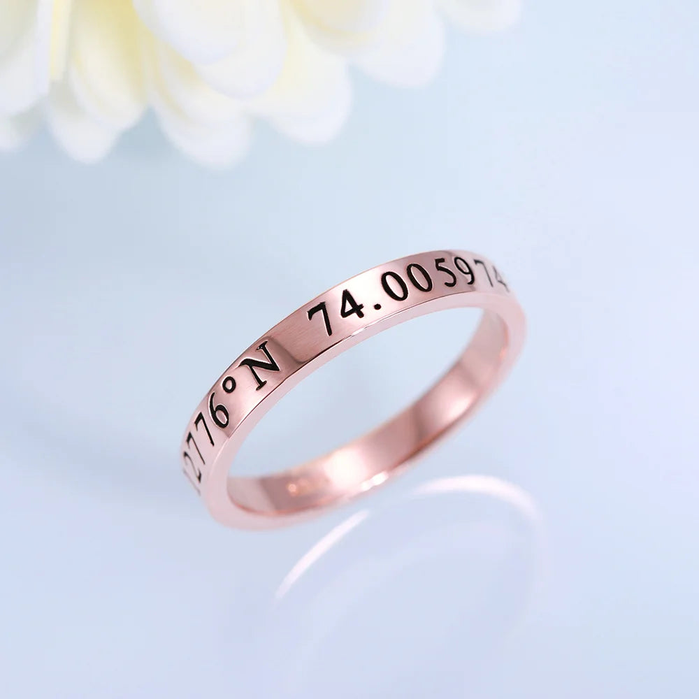 Custom Engraved Stackable Rings - Glamour