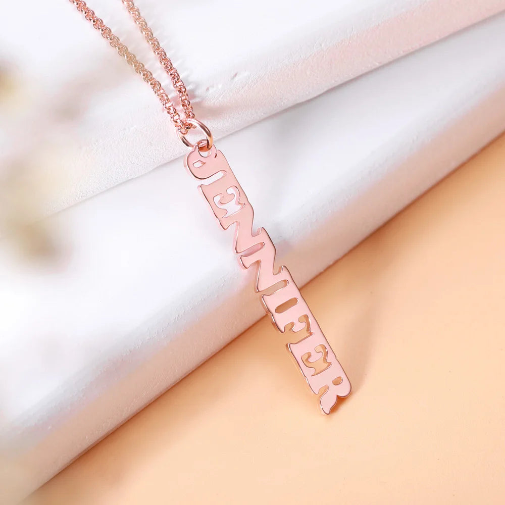 Customized Vertical Name Necklace - Glamour