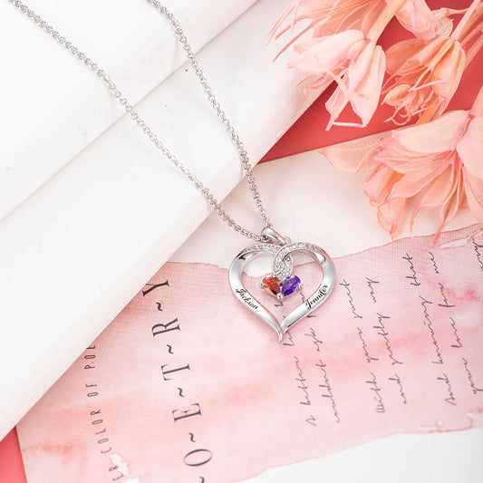 Locked-up in Love Engraved Birthstone Necklace