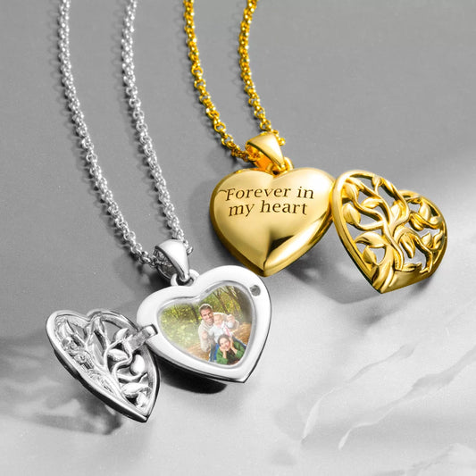 Personalized Hollow Heart Photo Necklace