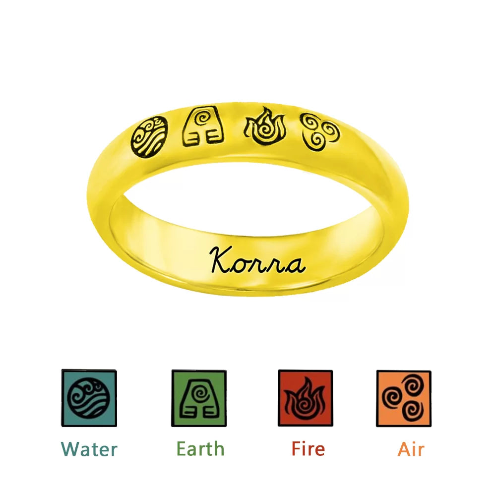 Custom-designed The Last Airbender 4 Elements Ring - Glamour