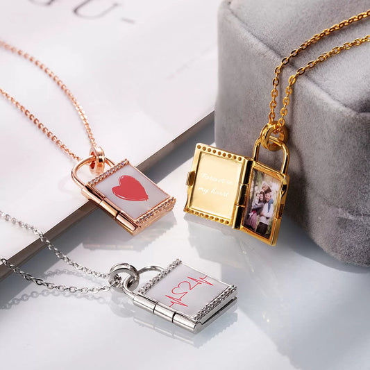 Personalized Lock Photo Necklace