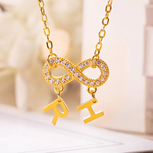 Personalized Infinity Necklace with Letters