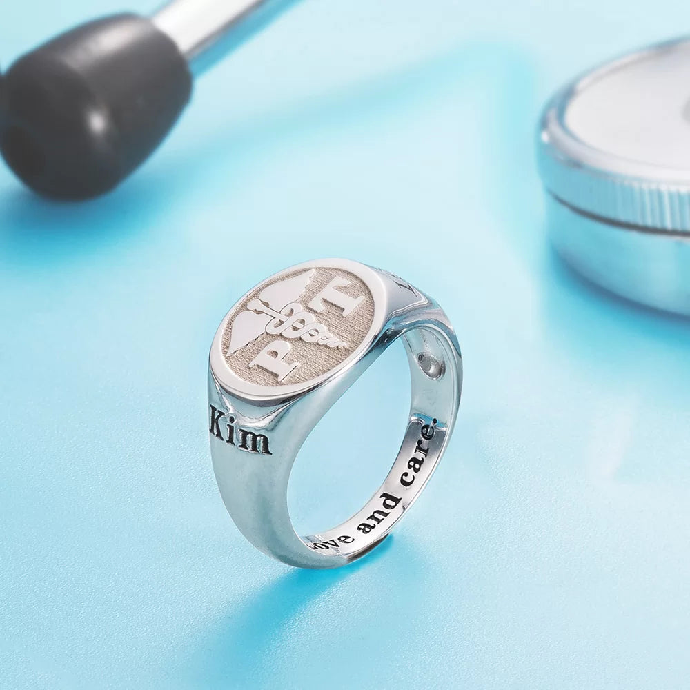 Personalized Caduceus Medical Signet Ring - Glamour