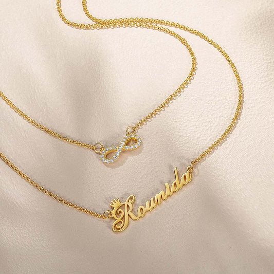 Custom Name Infinity Double-Layered Necklace