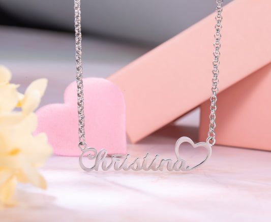 Personalized Name Necklace With Heart