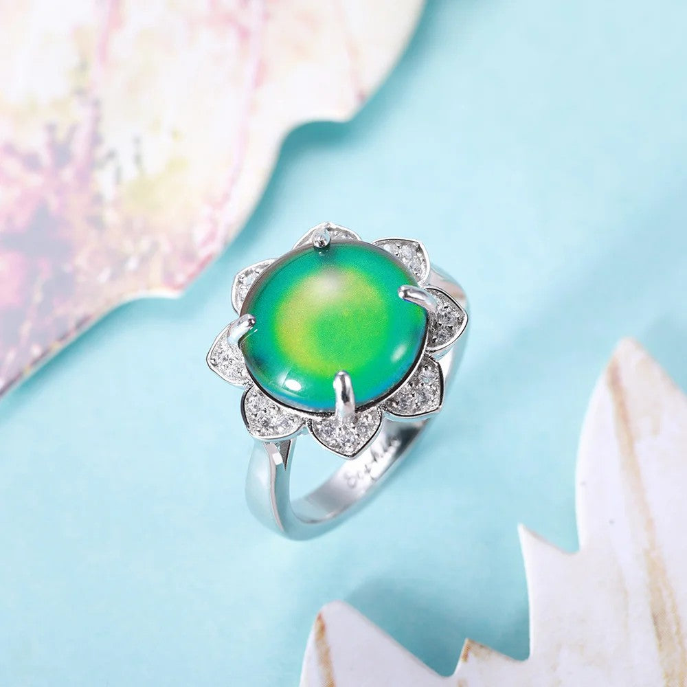 Magic Changing Color Mood Stone Ring Sterling Silver - Glamour