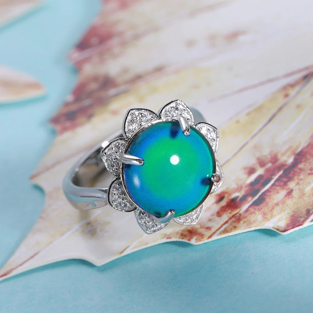 Magic Changing Color Mood Stone Ring Sterling Silver - Glamour