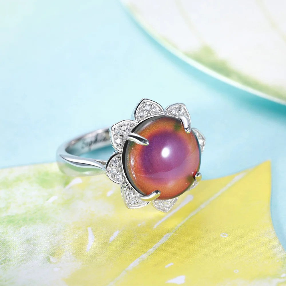 Magic Changing Color Mood Stone Ring Sterling Silver - Glamour