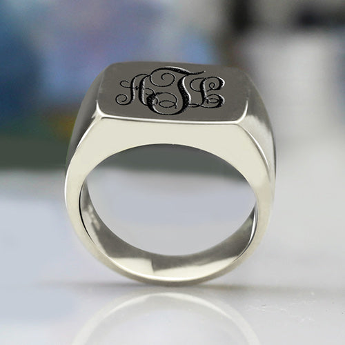 Personalized Signet Ring with Monogram