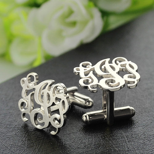 Personalized Cufflinks with Monogram In Sterling Silver