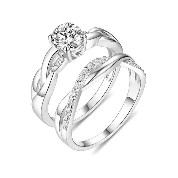 Customized Infinity Love Promise Ring Set - Glamour