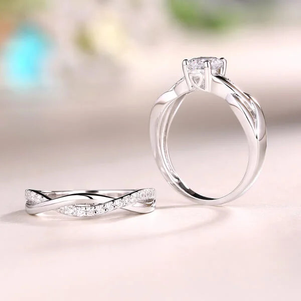 Customized Infinity Love Promise Ring Set - Glamour