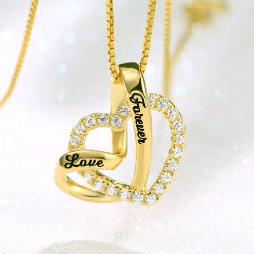 "Love Forever" Heart In Heart Name Necklace